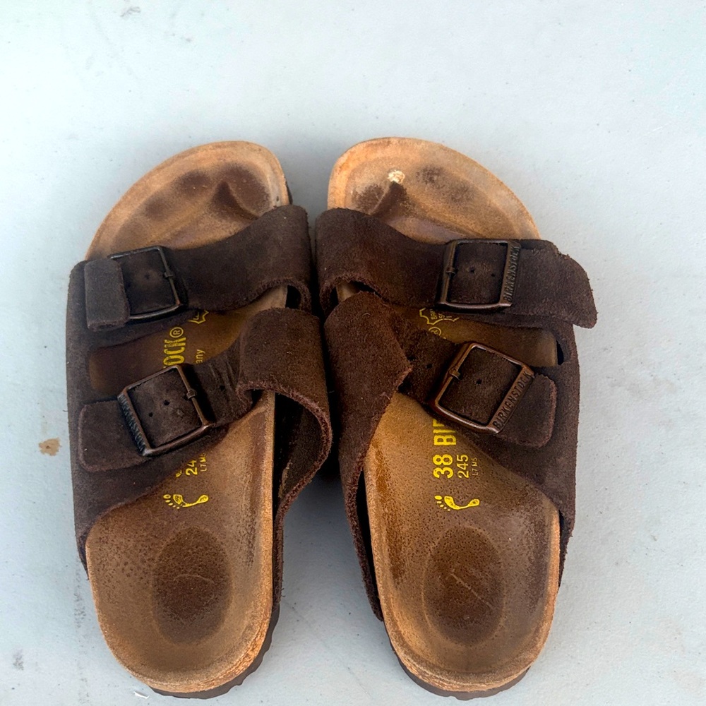 Birkenstock Brown suede leather sandals size 38